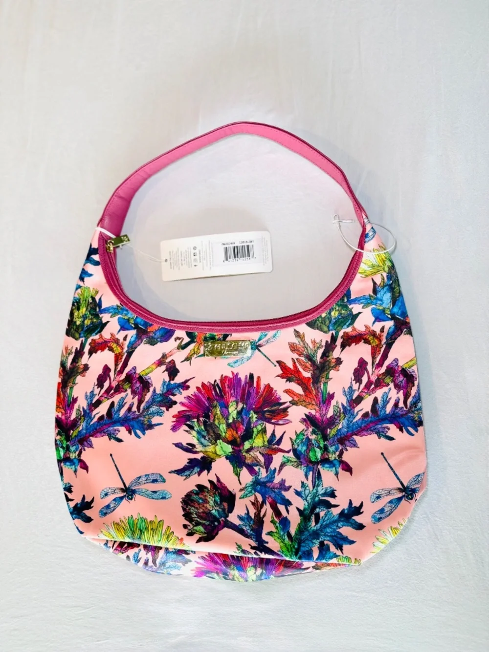 Anuschka Purse Hobo Sling Bag Wanderlust Collection Dragonfly Leather Trim New
